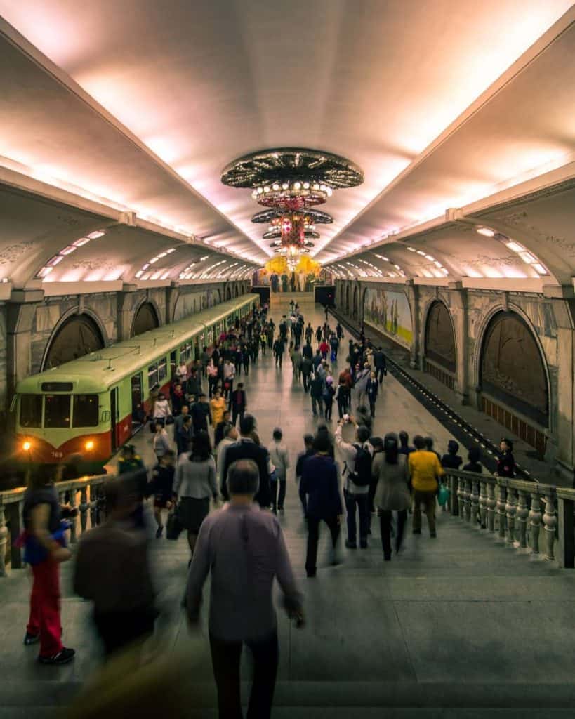 The Pyongyang Metro Underground at Rush Hour
