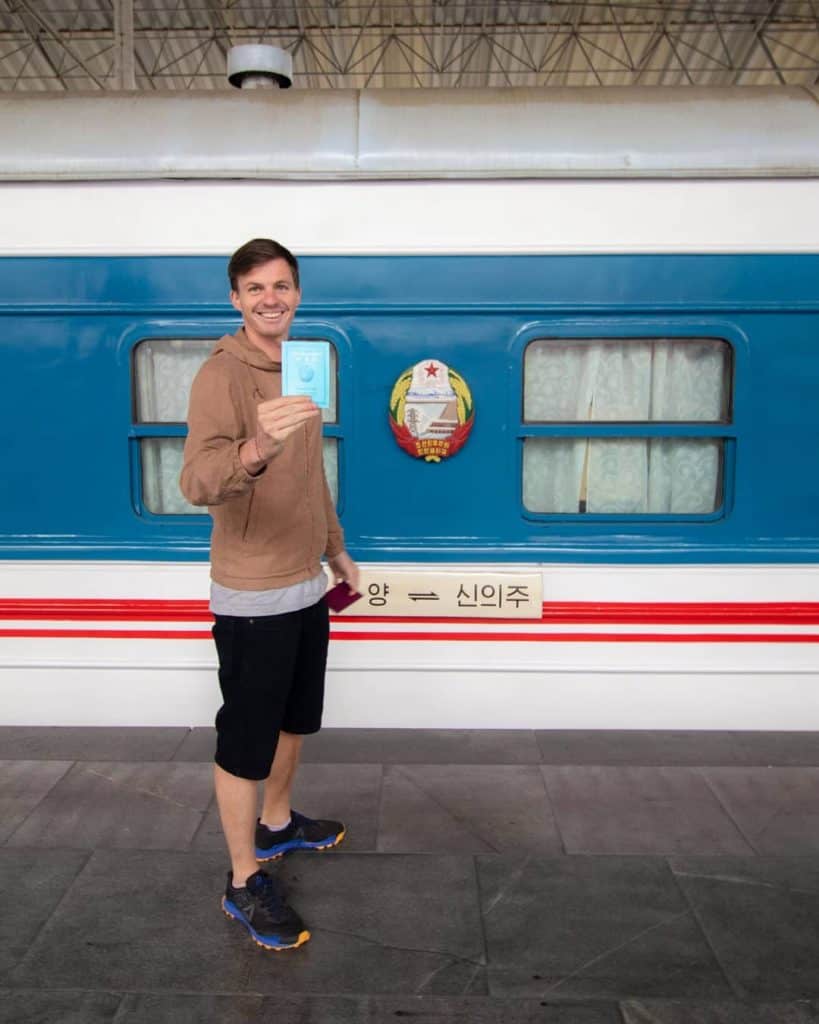on the train into north korea from china