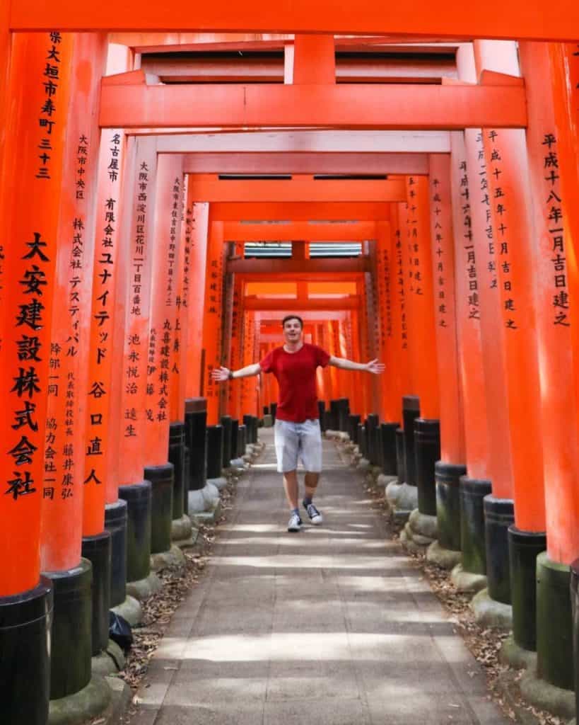 walking through japan inari gates